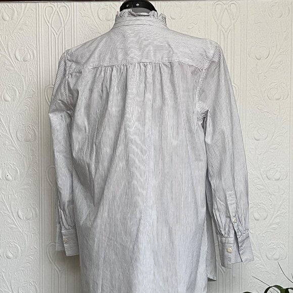 TOAST shirt, puffy sleeves, light blue stripes, pie crust collar, size 10 - Picture 3 of 3